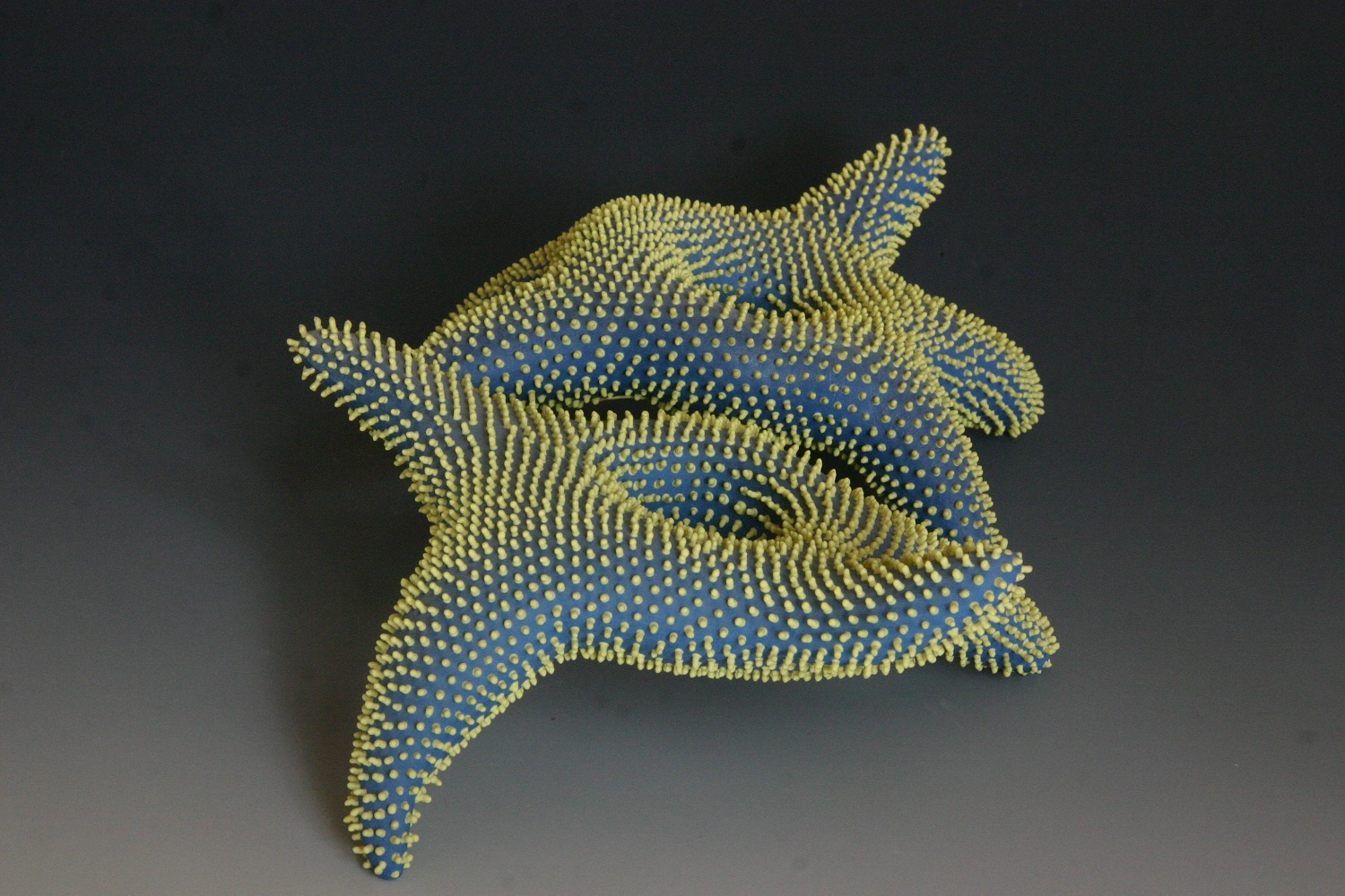 Anne Türn, Hands, porcelain, coloured porcelain slip, 22x22x10 cm, 2012