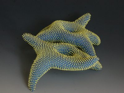 Anne Türn, Hands, porcelain, coloured porcelain slip, 22x22x10 cm, 2012